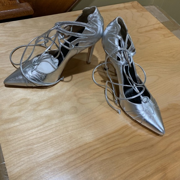 Laced Up OYSBY London Heels - Velvet and Italian Leather (NWOT) - Picture 7 of 13